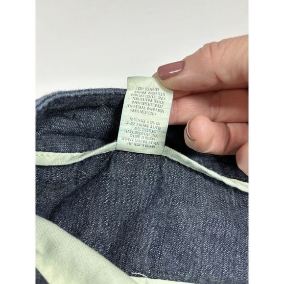 Theory Trouser Jeans Dark Chambray Denim 2 Wide Leg - Picture 7 of 10